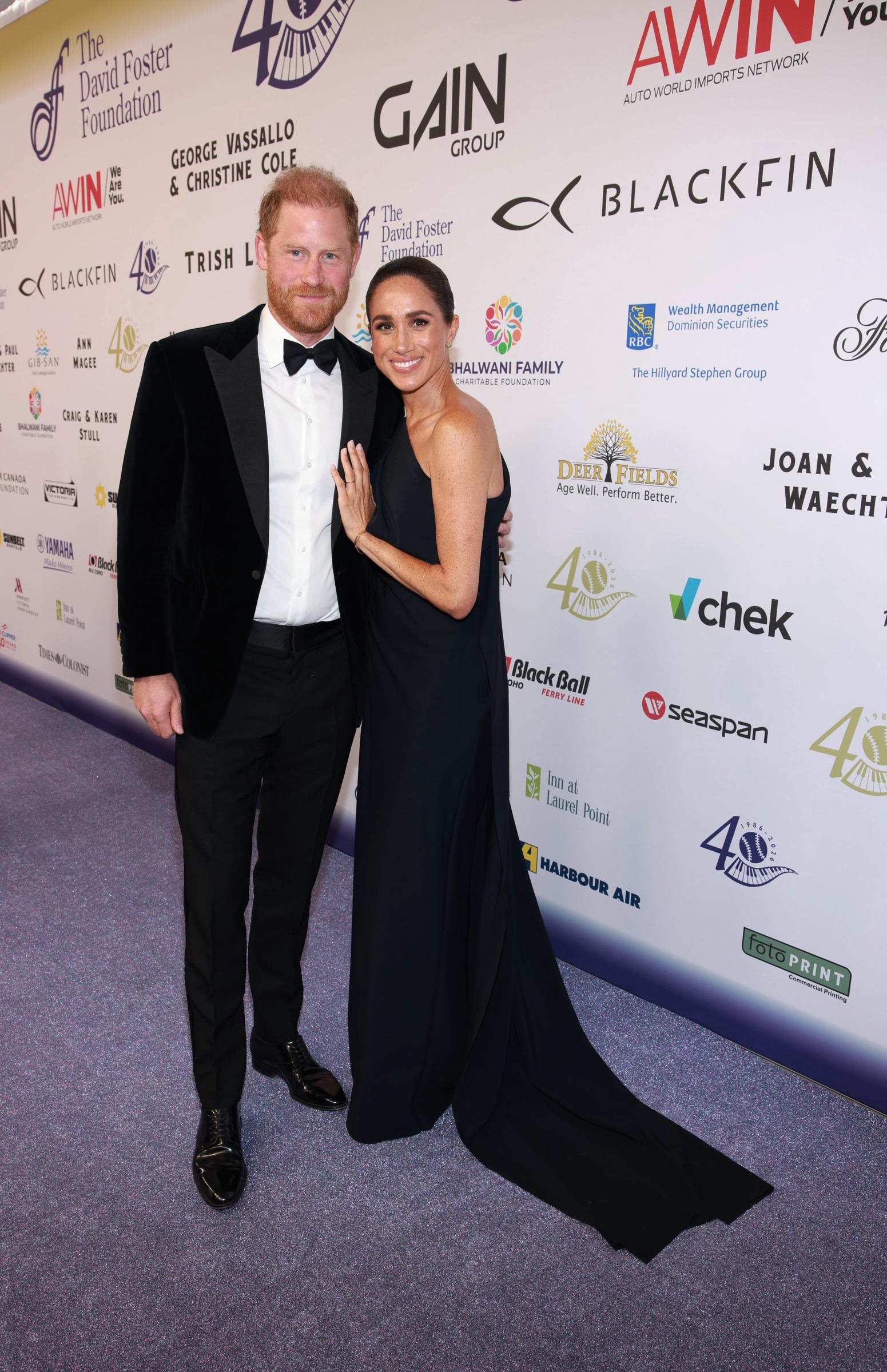 Meghan's gala look featured a Greta Constantine gown and Princess Diana's sapphire and diamond earrings. The appearance 