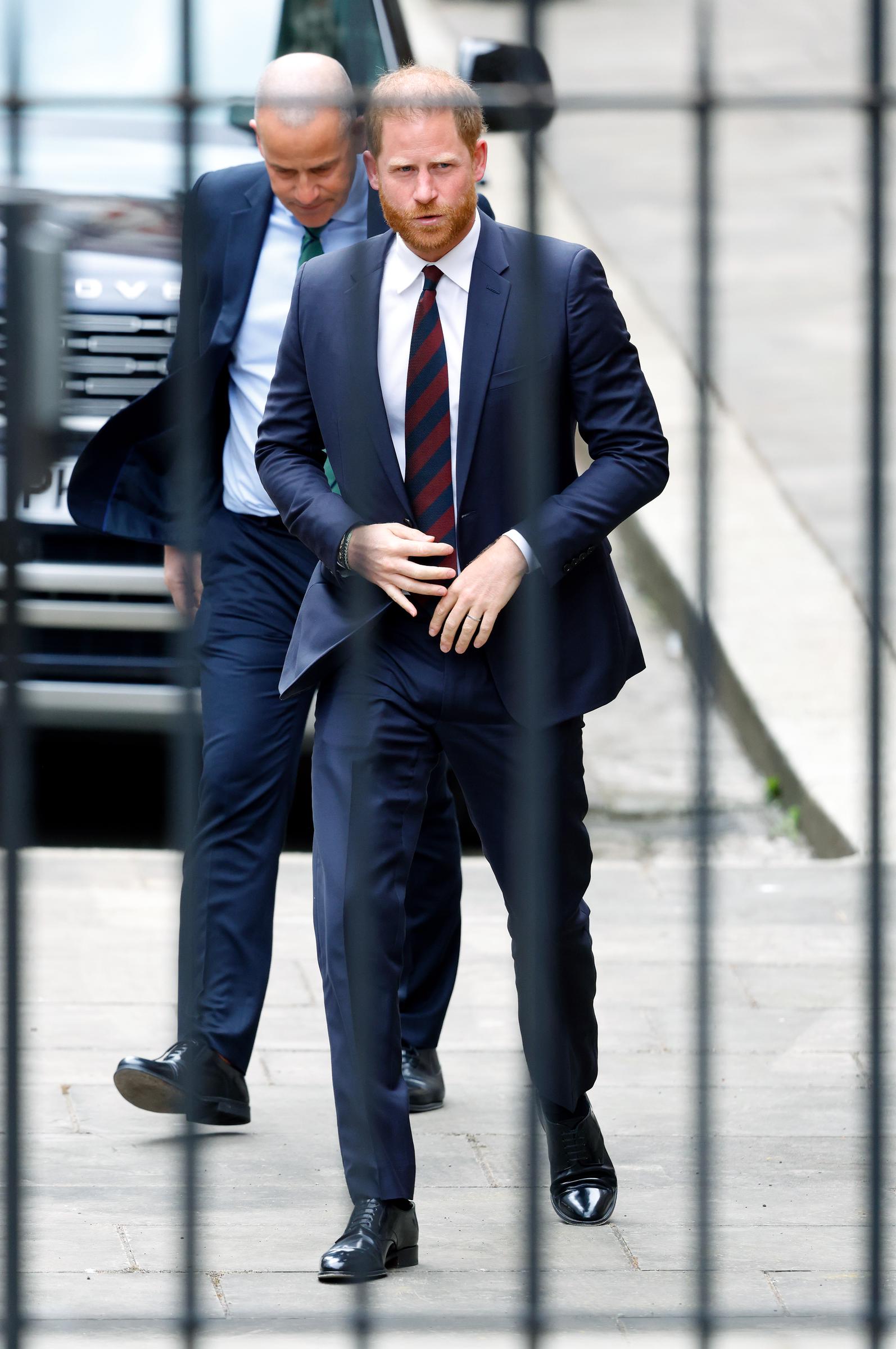 Prince Harry attends the second day of his U.K. court hearing over reduced security on April 9, 2025 | Source: Getty Ima